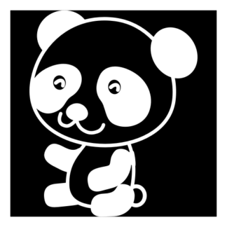 Joyful Panda Decal (White)